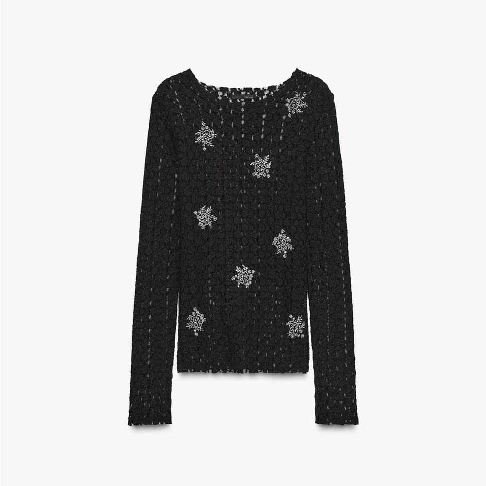 NEW Zara Beaded Lace Top - Small